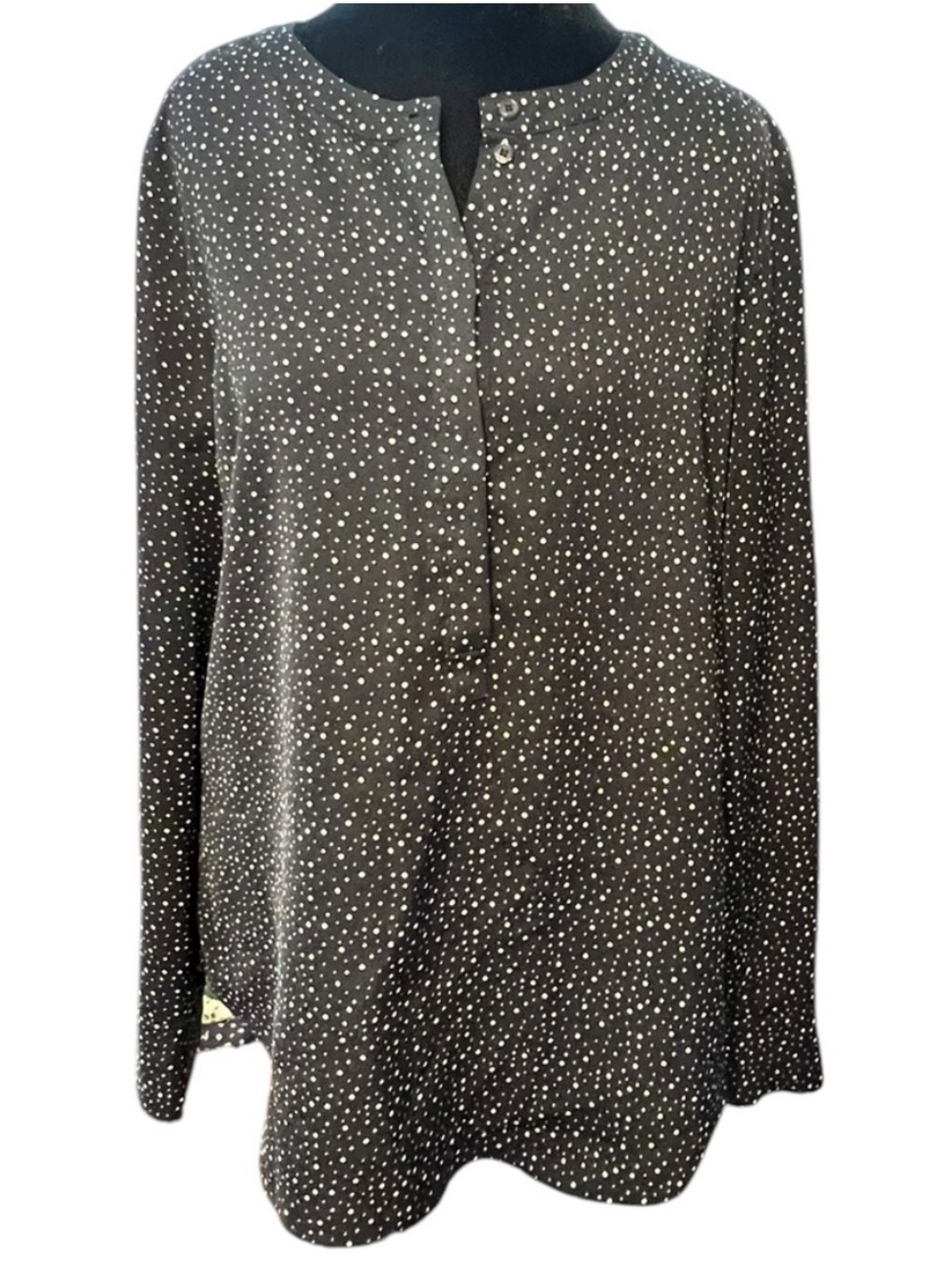 Women's J.CREW Black & White Polka Dot Blouse M